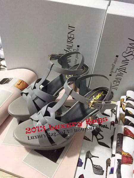 Yves Saint Laurent 130mm Pump Sandals Sheepskin YSL256LWR Grey