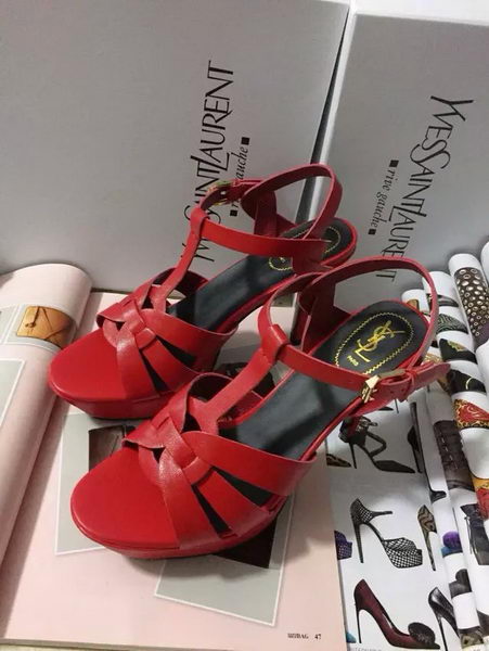 Yves Saint Laurent 130mm Pump Sandals Sheepskin YSL256LWR Red