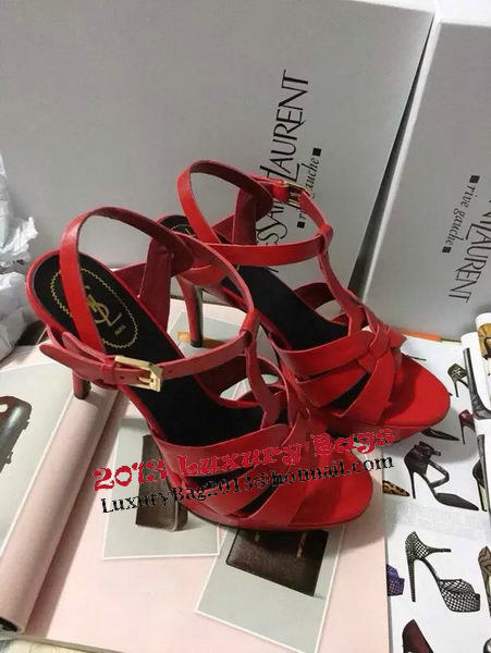 Yves Saint Laurent 130mm Pump Sandals Sheepskin YSL256LWR Red