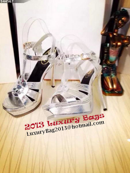 Yves Saint Laurent 130mm Pump Sandals YSL249LWR Silver