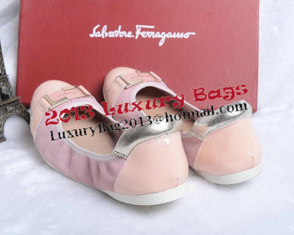 Ferragamo Ballerina Flat Suede Leather FL0579YF Pink