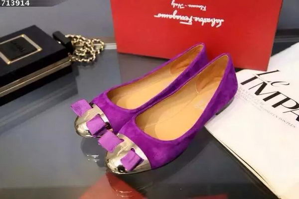 Ferragamo Ballerina Flat Suede Leather FL0599DON Purple