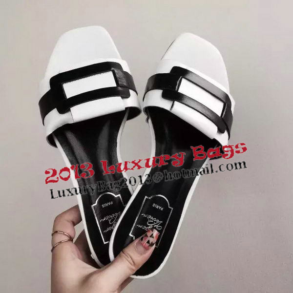 Roger Vivier Leather Slipper RV265VT White