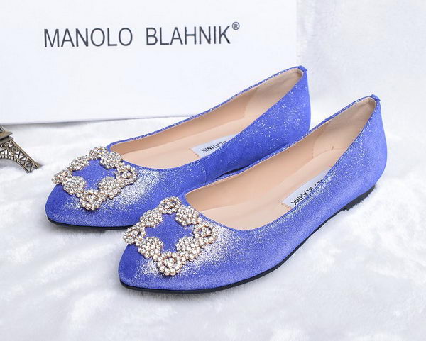 Manolo Blahnik Ballerina Satin Canvas MB088 Blue