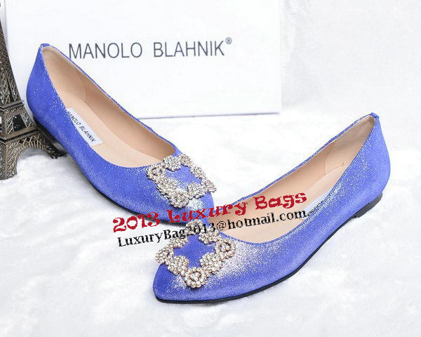 Manolo Blahnik Ballerina Satin Canvas MB088 Blue