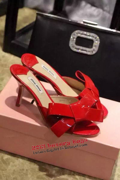 miu miu Sandal Patent Leather MM328 Red