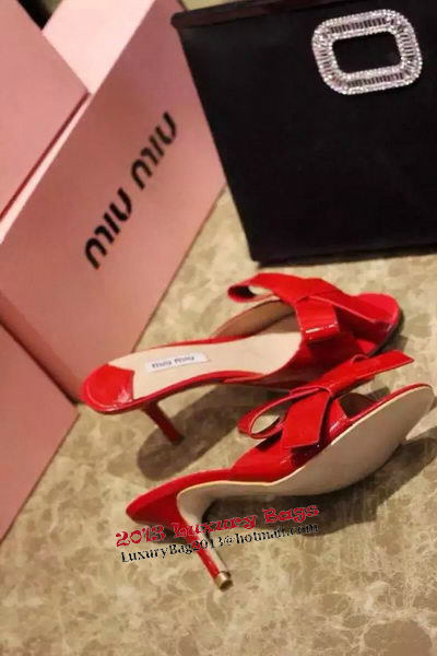 miu miu Sandal Patent Leather MM328 Red