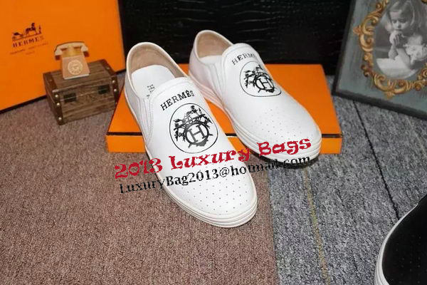 Hermes Casual Shoes Leather HO0496 White