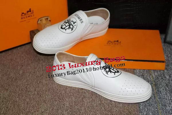 Hermes Casual Shoes Leather HO0496 White