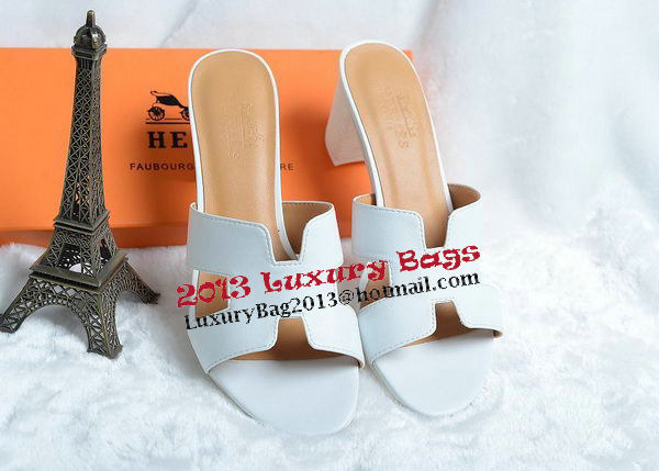 Hermes Sandals Leather HO0425 White