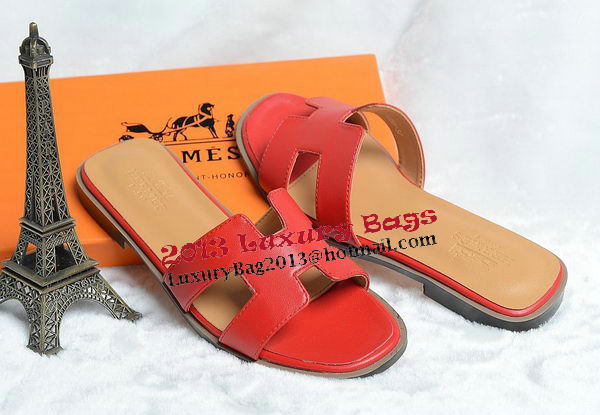 Hermes Slipper Leather HO0418 Red