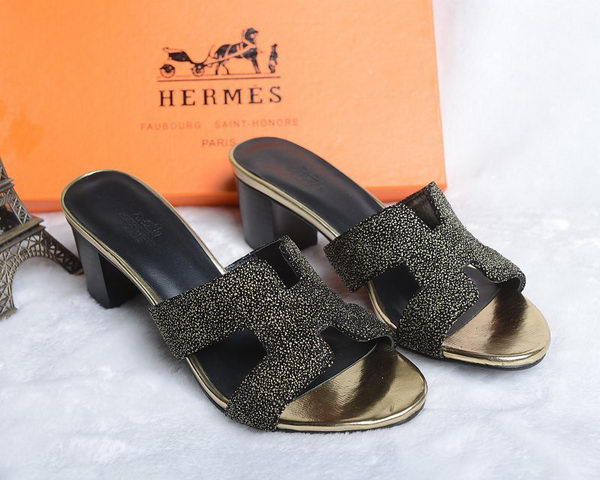 Hermes Slipper Suede Leather HO0449 Black