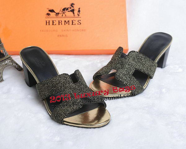 Hermes Slipper Suede Leather HO0449 Black