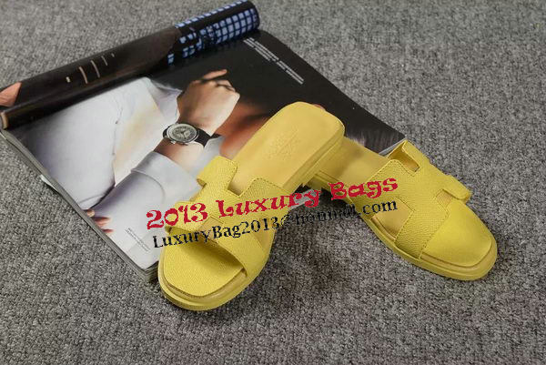 Hermes Slipper Togo Leather HO060 Lemon