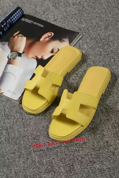 Hermes Slipper Togo Leather HO060 Lemon