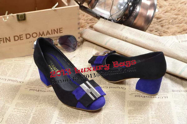 Hermes Suede Leather Pump HO0465 Blue