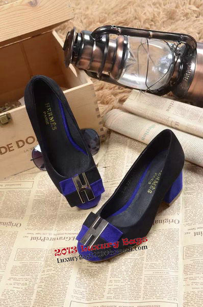 Hermes Suede Leather Pump HO0465 Blue