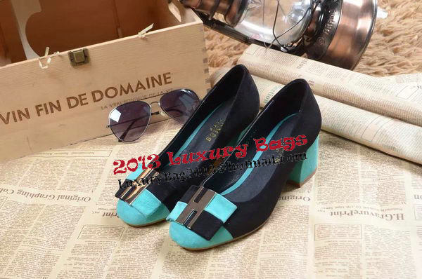 Hermes Suede Leather Pump HO0465 Green