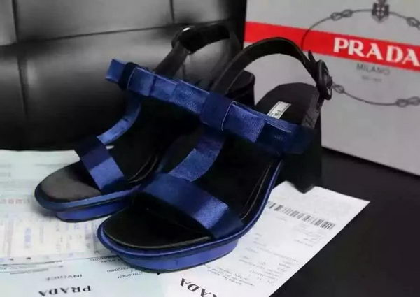 Prada 60mm Sandal Satin PD432 Blue