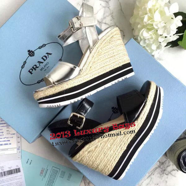 Prada Wedges Sandal PD451 Silver