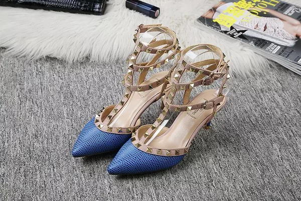 Valentino Lizard Leather Pump VT470 Blue