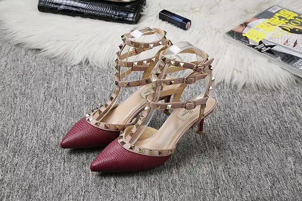 Valentino Lizard Leather Pump VT470 Burgundy