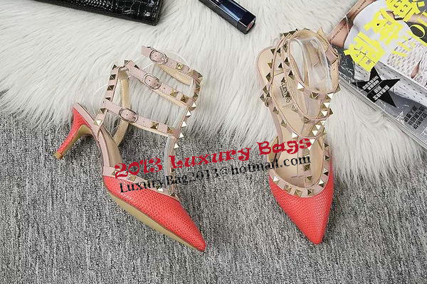 Valentino Lizard Leather Pump VT470 Orange