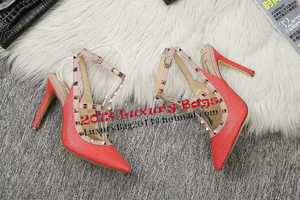 Valentino Lizard Leather Pump VT478 Orange