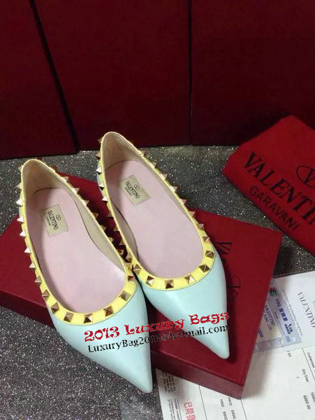 Valentino Point-Toe Flat Sheepskin Leather VT422 Light Green