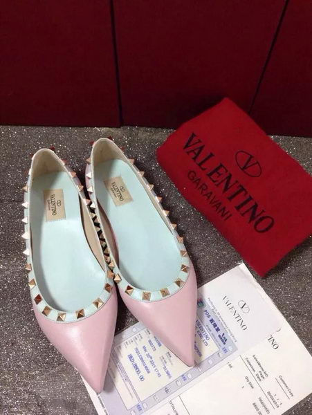 Valentino Point-Toe Flat Sheepskin Leather VT422 Pink