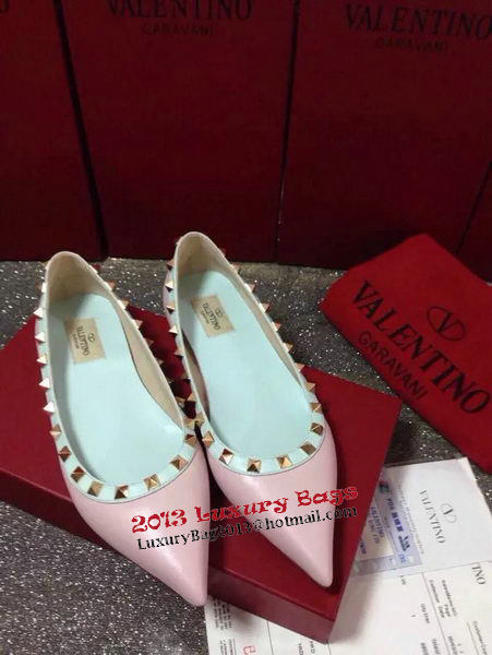 Valentino Point-Toe Flat Sheepskin Leather VT422 Pink