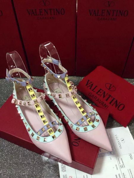 Valentino Point-Toe Flat Sheepskin Leather VT425 Pink