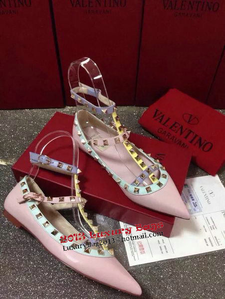 Valentino Point-Toe Flat Sheepskin Leather VT425 Pink