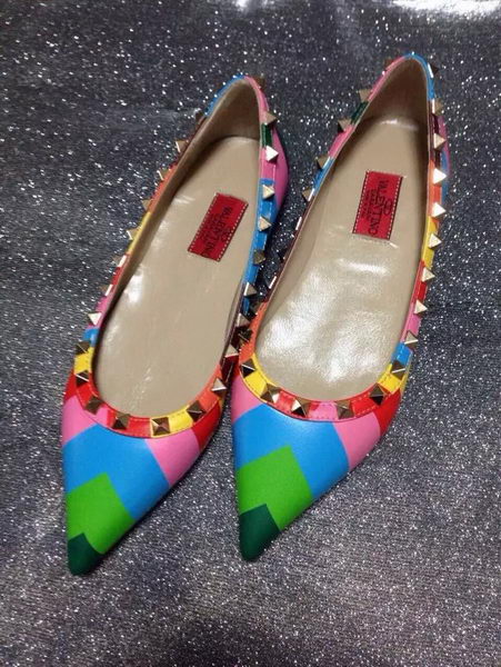 Valentino Point-Toe Flat Sheepskin Leather VT428 Multicolour