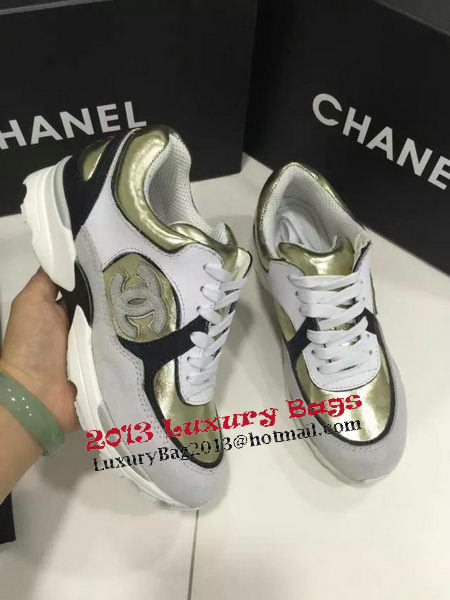 Chanel Casual Shoes CH1324 White&Gold