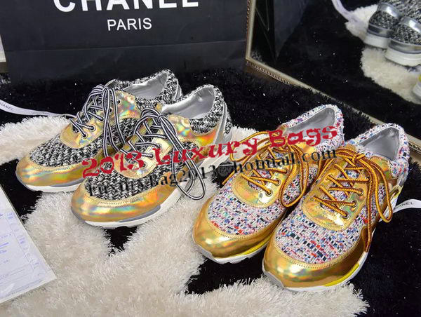 Chanel Casual Shoes Weave CH1331 Gold