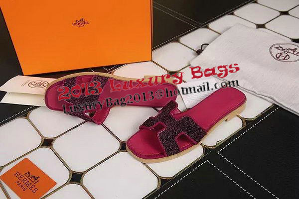 Hermes Slipper Leather HO0509 Rose