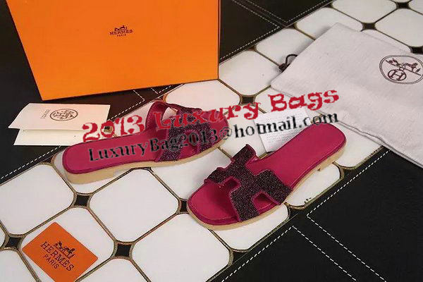 Hermes Slipper Leather HO0509 Rose