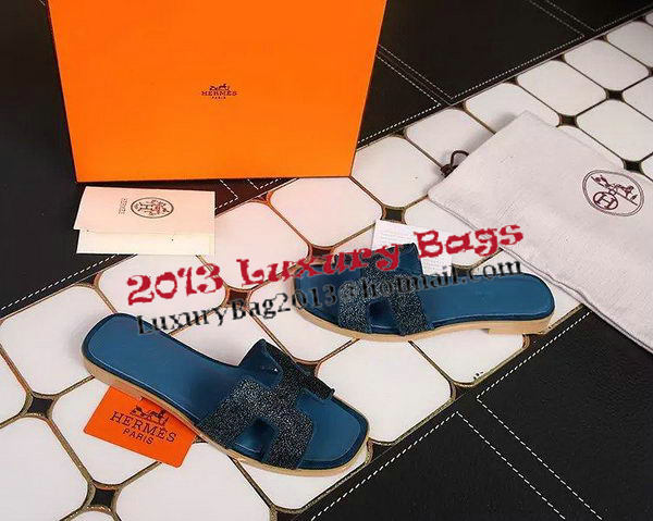 Hermes Slipper Leather HO0509 Royal