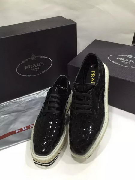 Prada Casual Shoes Leather PD457 Black