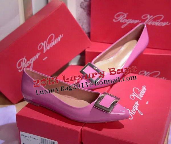 Roger Vivier Patent Leather Flat RV266 Rose