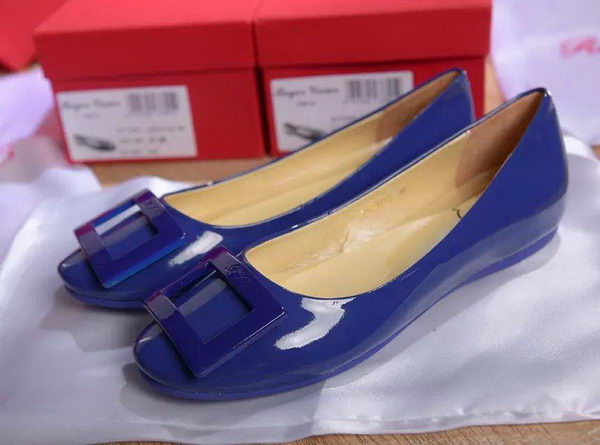 Roger Vivier Patent Leather Flat RV271 Blue