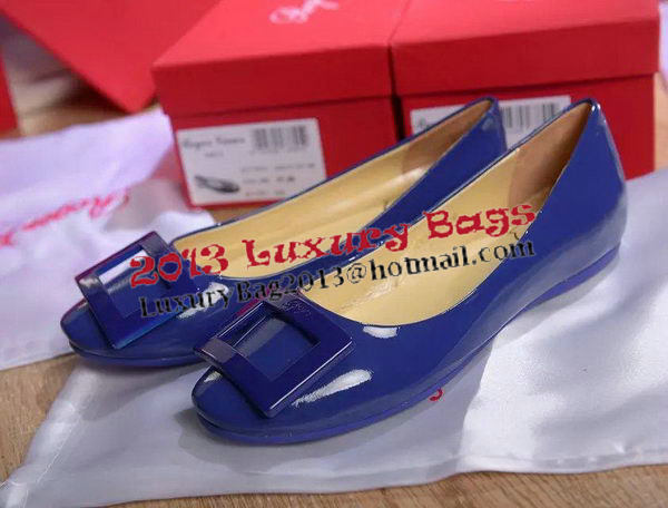 Roger Vivier Patent Leather Flat RV271 Blue