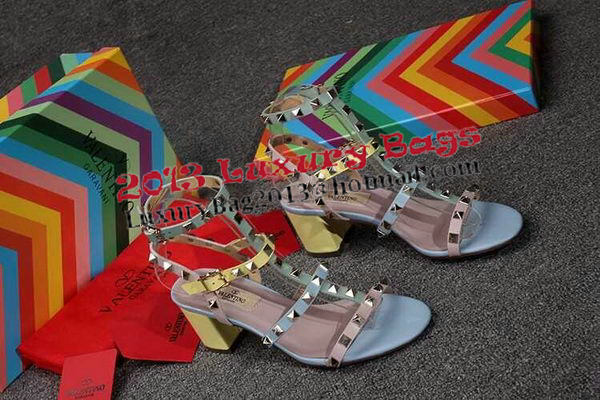 Valentino Leather Sandal VT559 Light Blue