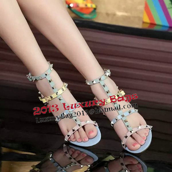 Valentino Leather Sandal VT559 Light Blue