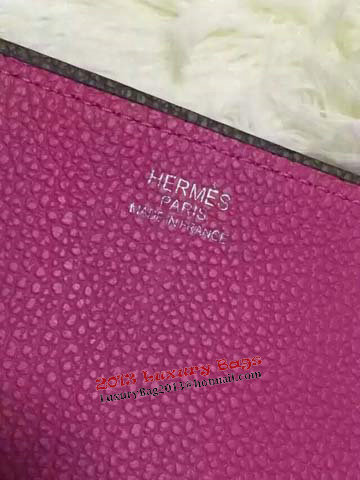 Hermes Shopper Double-Sided Bag Original Leather HS1209 Grey&Pech