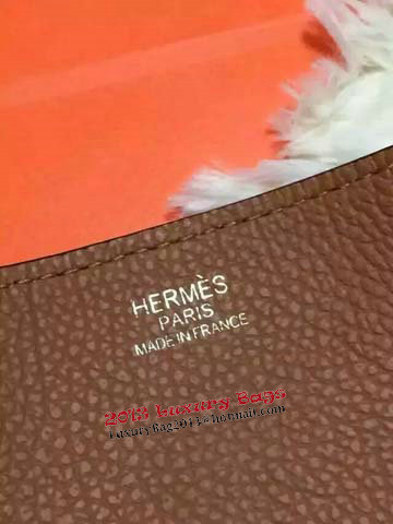 Hermes Shopper Double-Sided Bag Original Leather HS1209 Orange&Wheat