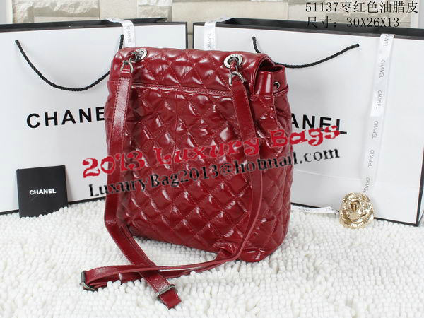 Chanel Iridescent Leather Backpack A92961 Cherry