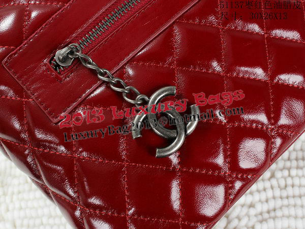 Chanel Iridescent Leather Backpack A92961 Cherry