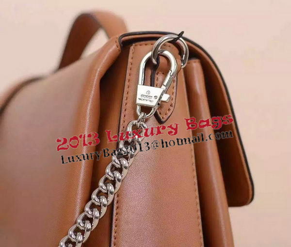 Gucci Interlocking Leather Shoulder Bag 387605 Brown